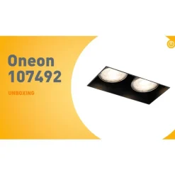 QAZQA Einbaustrahler|Wohnzimmerlampen*Moderner Einbaustrahler schwarz GU10 randlos 2-flammig - Oneon