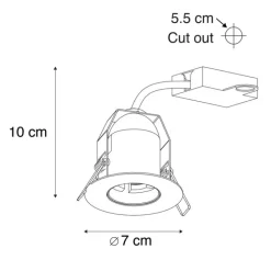 QAZQA Schlafzimmerlampen|Küchenlampen*Moderner Einbaustrahler schwarz rund - Insight