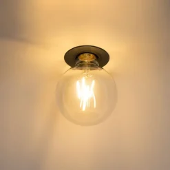 QAZQA Schlafzimmerlampen|Küchenlampen*Moderner Einbaustrahler schwarz rund - Insight