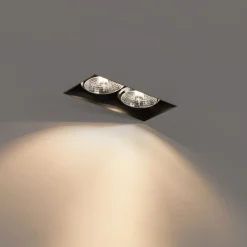 QAZQA Einbaustrahler|Wohnzimmerlampen*Moderner Einbaustrahler schwarz GU10 AR70 randlos 2-flammig - Oneon