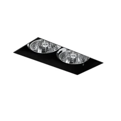 QAZQA Einbaustrahler|Wohnzimmerlampen*Moderner Einbaustrahler schwarz GU10 AR70 randlos 2-flammig - Oneon