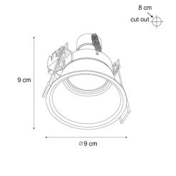 QAZQA Schlafzimmerlampen|Küchenlampen*Moderner Einbaustrahler schwarz mit Gold GU10 50mm IP44 - Dept