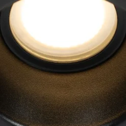 QAZQA Einbaustrahler|Wohnzimmerlampen*Moderner Einbaustrahler Schwarz GU10 50mm IP44 - Dept