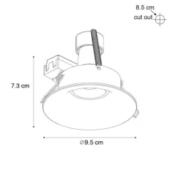 QAZQA Einbaustrahler|Wohnzimmerlampen*Moderner Einbaustrahler Schwarz GU10 50mm - Gijs