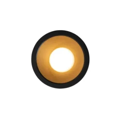 QAZQA Außenstrahler|Einbaustrahler*Moderner Einbaustrahler schwarz mit Gold GU10 35mm IP44 - Dept