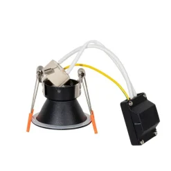 QAZQA Außenstrahler|Einbaustrahler*Moderner Einbaustrahler schwarz mit Gold GU10 35mm IP44 - Dept