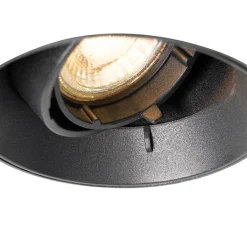 QAZQA Einbaustrahler|Wohnzimmerlampen*Moderner Einbaustrahler schwarz GU10 rund randlos - Oneon