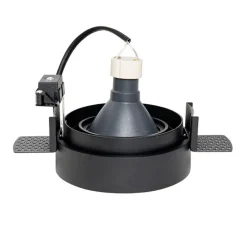 QAZQA Schlafzimmerlampen|Küchenlampen*Moderner Einbaustrahler schwarz GU10 AR70 rund randlos - Oneon Honey