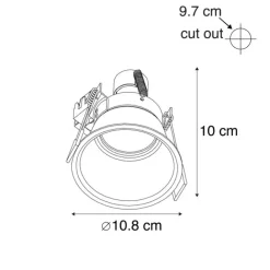 QAZQA Schlafzimmerlampen|Küchenlampen*Moderner Einbaustrahler schwarz GU10 70mm - Dept