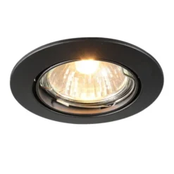 QAZQA Schlafzimmerlampen|Küchenlampen*Moderner Einbaustrahler schwarz schwenkbar - Edu