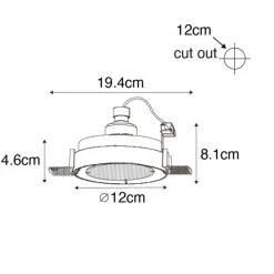QAZQA Einbaustrahler|Wohnzimmerlampen*Moderner Einbaustrahler schwarz GU10 AR70 rund randlos - Oneon