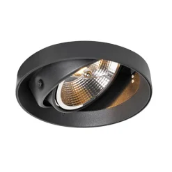 QAZQA Schlafzimmerlampen|Küchenlampen*Moderner Einbaustrahler schwarz GU10 AR111 rund randlos - Oneon