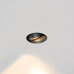 QAZQA Schlafzimmerlampen|Küchenlampen*Moderner Einbaustrahler schwarz GU10 AR111 rund randlos - Oneon