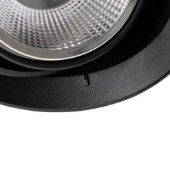 QAZQA Schlafzimmerlampen|Küchenlampen*Moderner Einbaustrahler schwarz GU10 AR111 rund randlos - Oneon