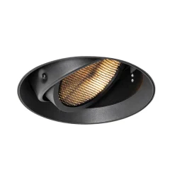 QAZQA Schlafzimmerlampen|Küchenlampen*Moderner Einbaustrahler schwarz GU10 AR111 rund randlos - Oneon Honey