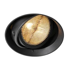 QAZQA Schlafzimmerlampen|Küchenlampen*Moderner Einbaustrahler schwarz GU10 AR111 rund randlos - Oneon Honey