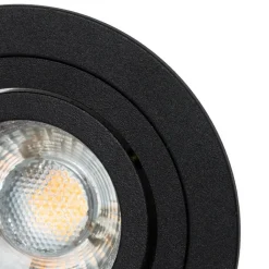 QAZQA Einbaustrahler|Wohnzimmerlampen*Moderner Einbaustrahler schwarz dreh- und schwenkbar - Rondoo