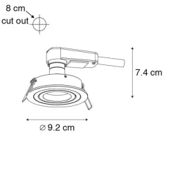 QAZQA Einbaustrahler|Wohnzimmerlampen*Moderner Einbaustrahler schwarz dreh- und schwenkbar - Rondoo