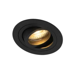 QAZQA Einbaustrahler|Wohnzimmerlampen*Moderner Einbaustrahler schwarz dreh- und schwenkbar - Rondoo