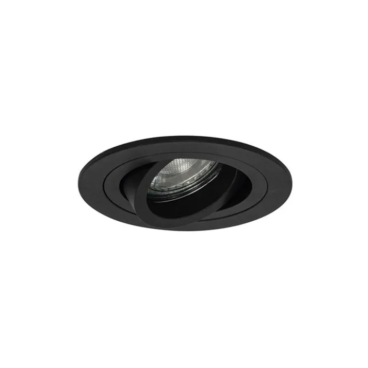 QAZQA Einbaustrahler|Wohnzimmerlampen*Moderner Einbaustrahler schwarz dreh- und schwenkbar - Rondoo