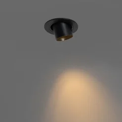 QAZQA Schlafzimmerlampen|Küchenlampen*Moderner Einbaustrahler schwarz GU10 35 mm rund schwenkbar - Installa