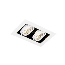 QAZQA Einbaustrahler|Wohnzimmerlampen*Moderner Einbaustrahler weiß 2-flammig verstellbar - Oneon 70