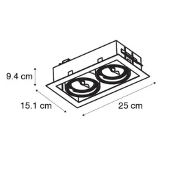 QAZQA Einbaustrahler|Wohnzimmerlampen*Moderner Einbaustrahler weiß 2-flammig verstellbar - Oneon 70