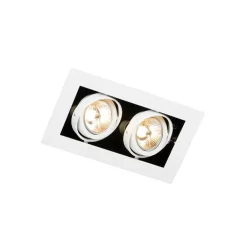 QAZQA Einbaustrahler|Wohnzimmerlampen*Moderner Einbaustrahler weiß 2-flammig verstellbar - Oneon 70