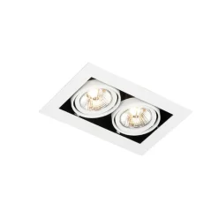 QAZQA Einbaustrahler|Wohnzimmerlampen*Moderner Einbaustrahler weiß 2-flammig verstellbar - Oneon 70