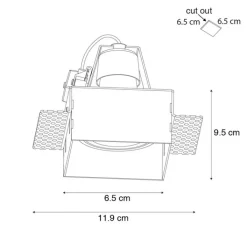 QAZQA Einbaustrahler|Wohnzimmerlampen*Moderner Einbaustrahler weiß GU10 ohne Rand - Oneon