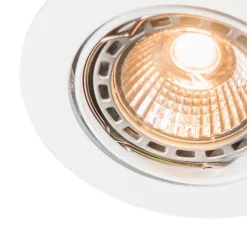 QAZQA Einbaustrahler|Wohnzimmerlampen*Moderner Einbaustrahler weiß neigbar GU10 50mm - Edu