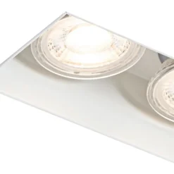 QAZQA Einbaustrahler|Wohnzimmerlampen*Moderner Einbaustrahler weiß GU10 randlos 2-flammig - Oneon