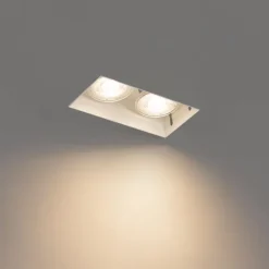 QAZQA Einbaustrahler|Wohnzimmerlampen*Moderner Einbaustrahler weiß GU10 randlos 2-flammig - Oneon