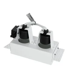 QAZQA Einbaustrahler|Wohnzimmerlampen*Moderner Einbaustrahler weiß GU10 randlos 2-flammig - Oneon