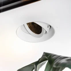 QAZQA Einbaustrahler|Wohnzimmerlampen*Moderner Einbaustrahler weiß GU10 AR70 rund randlos - Oneon Honey