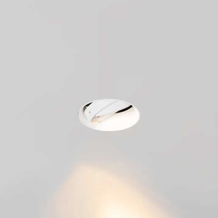 QAZQA Einbaustrahler|Wohnzimmerlampen*Moderner Einbaustrahler weiß GU10 AR111 rund randlos - Oneon Honey