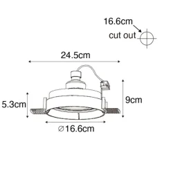 QAZQA Einbaustrahler|Wohnzimmerlampen*Moderner Einbaustrahler weiß GU10 AR111 rund randlos - Oneon Honey