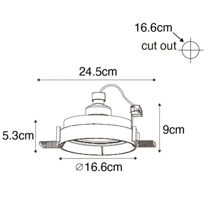 QAZQA Einbaustrahler|Wohnzimmerlampen*Moderner Einbaustrahler weiß GU10 AR111 rund randlos - Oneon Honey