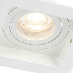 QAZQA Schlafzimmerlampen|Küchenlampen*Moderner Einbaustrahler weiß verstellbar - Carree