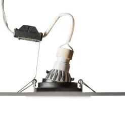 QAZQA Schlafzimmerlampen|Küchenlampen*Moderner Einbaustrahler weiß mit schwarz verstellbar – Carree