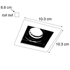 QAZQA Schlafzimmerlampen|Küchenlampen*Moderner Einbaustrahler weiß mit schwarz verstellbar – Carree