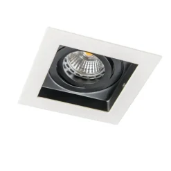 QAZQA Schlafzimmerlampen|Küchenlampen*Moderner Einbaustrahler weiß mit schwarz verstellbar – Carree