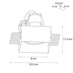 QAZQA Einbaustrahler|Wohnzimmerlampen*Moderner Einbaustrahler weiß GU10 AR70 ohne Rand - Oneon