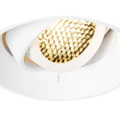 QAZQA Einbaustrahler|Wohnzimmerlampen*Moderner Einbaustrahler weiß GU10 rund randlos - Oneon Honey