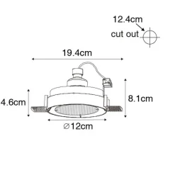 QAZQA Gartenbeleuchtung|Einbaustrahler*Moderner Einbaustrahler weiß GU10 AR70 rund randlos - Oneon