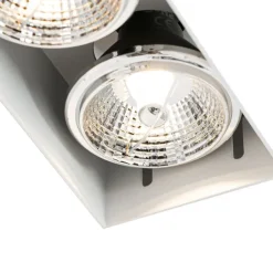 Kinder QAZQA Kinderzimmerlampen|Einbaustrahler*Moderner Einbaustrahler weiß GU10 AR70 randlos 2-flammig - Oneon