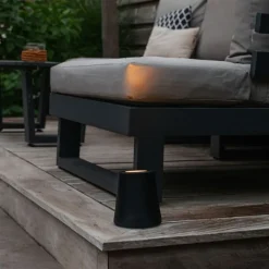 QAZQA Gartenbeleuchtung|Stehlampen Außen*Moderner Gartenstrahler schwarz rund IP65 - Lennard