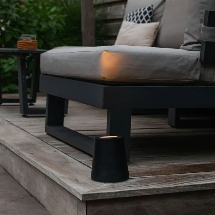 QAZQA Gartenbeleuchtung|Stehlampen Außen*Moderner Gartenstrahler schwarz rund IP65 - Lennard