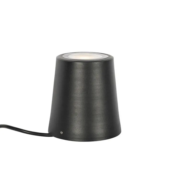 QAZQA Gartenbeleuchtung|Stehlampen Außen*Moderner Gartenstrahler schwarz rund IP65 - Lennard