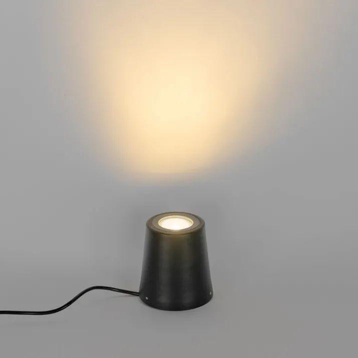 QAZQA Gartenbeleuchtung|Stehlampen Außen*Moderner Gartenstrahler schwarz rund IP65 - Lennard